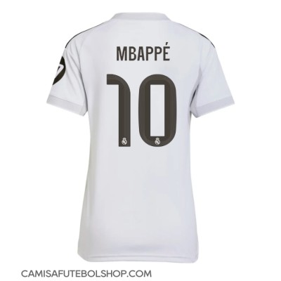 Camisa de time de futebol Real Madrid Kylian Mbappe #10 Replicas 1º Equipamento Feminina 2025-26 Manga Curta Camisa de time de futebol Real Madrid Kylian Mbappe #10 Replicas 1º Equipamento Feminina 2025-26 Manga Curta